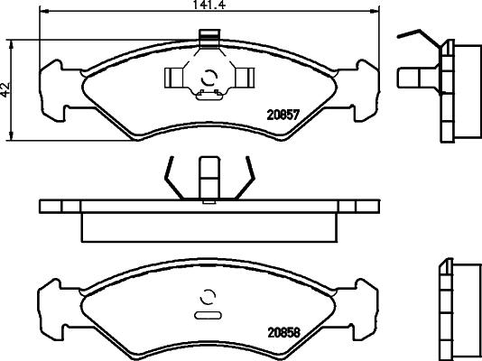 Pagid T1003 - Комплект спирачно феродо, дискови спирачки vvparts.bg