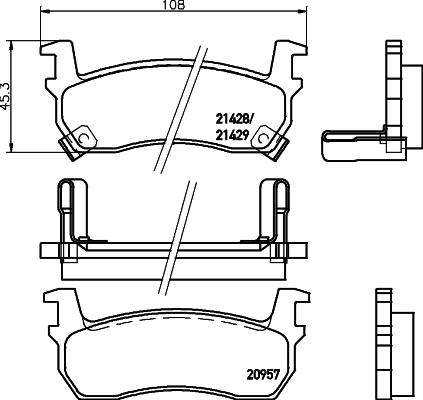 Pagid T1357 - Комплект спирачно феродо, дискови спирачки vvparts.bg