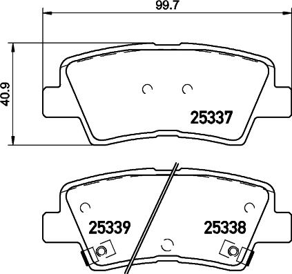 Textar 26642 15,6 15 - Комплект спирачно феродо, дискови спирачки vvparts.bg