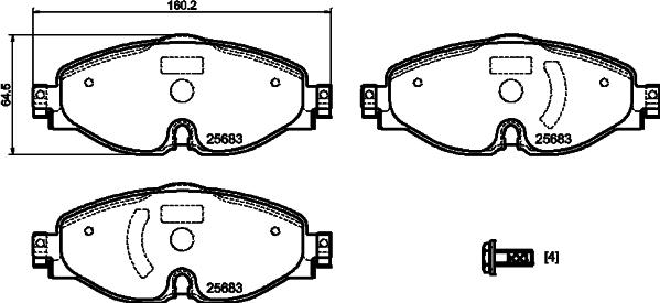 Pagid T2502 - Комплект спирачно феродо, дискови спирачки vvparts.bg