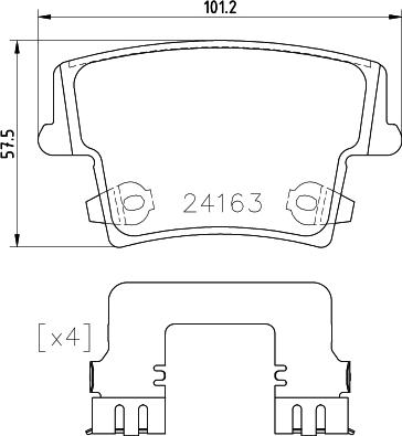 Pagid T2582 - Комплект спирачно феродо, дискови спирачки vvparts.bg
