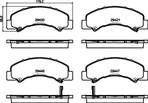 Pagid T2809 - Комплект спирачно феродо, дискови спирачки vvparts.bg