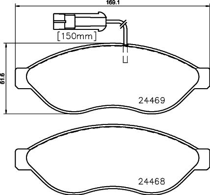 Pagid T2264 - Комплект спирачно феродо, дискови спирачки vvparts.bg