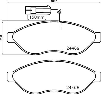 Pagid T2265 - Комплект спирачно феродо, дискови спирачки vvparts.bg