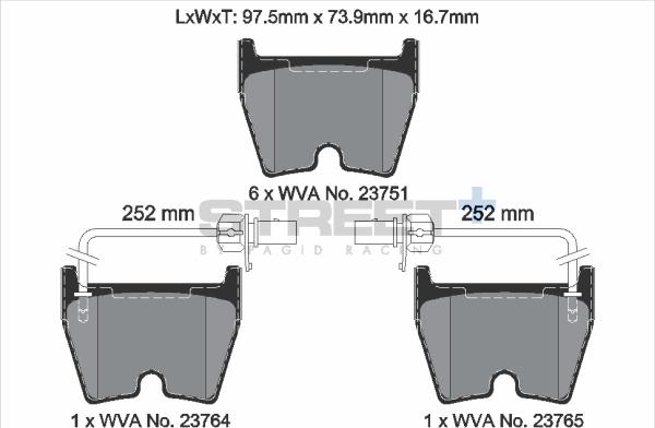 PAGID Racing T8044SP2001 - Комплект спирачно феродо, дискови спирачки vvparts.bg