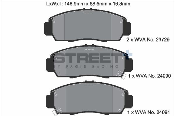 PAGID Racing T8042SP2001 - Комплект спирачно феродо, дискови спирачки vvparts.bg