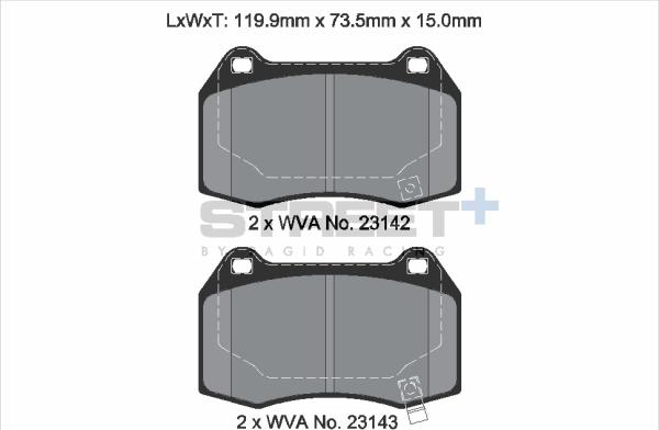 PAGID Racing T8019SP2001 - Комплект спирачно феродо, дискови спирачки vvparts.bg