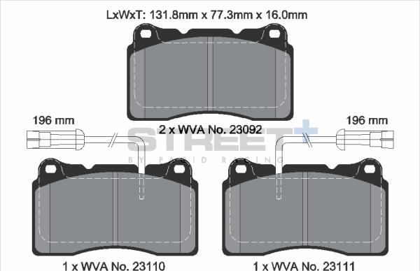 PAGID Racing T8017SP2001 - Комплект спирачно феродо, дискови спирачки vvparts.bg