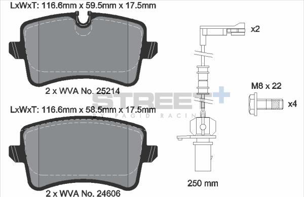 PAGID Racing T8114SP2001 - Комплект спирачно феродо, дискови спирачки vvparts.bg