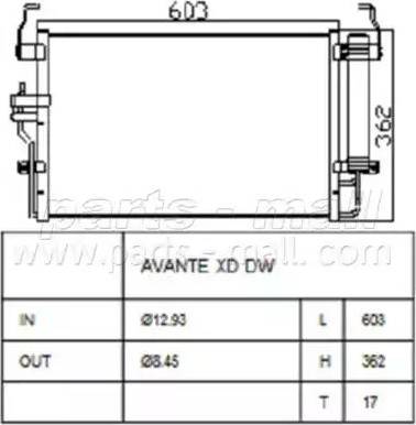 Parts-Mall PXNCA-073 - Кондензатор, климатизация vvparts.bg