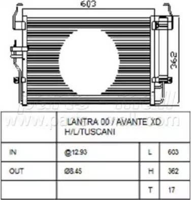 Parts-Mall PXNCA-072 - Кондензатор, климатизация vvparts.bg