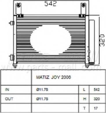 Parts-Mall PXNCC-022 - Кондензатор, климатизация vvparts.bg