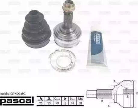 Pascal G1K004PC - Каре комплект, полуоска vvparts.bg