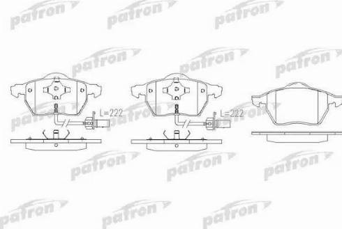 Patron PBP1495 - Комплект спирачно феродо, дискови спирачки vvparts.bg