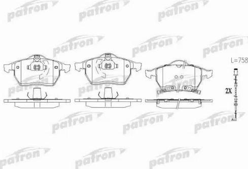 Patron PBP1535 - Комплект спирачно феродо, дискови спирачки vvparts.bg