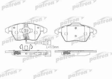 Patron PBP1728 - Комплект спирачно феродо, дискови спирачки vvparts.bg