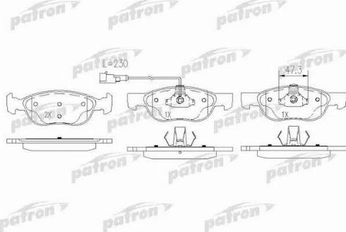 Patron PBP1137 - Комплект спирачно феродо, дискови спирачки vvparts.bg