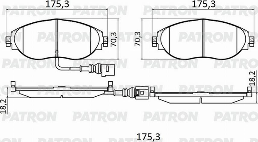 Patron PBP130 - Комплект спирачно феродо, дискови спирачки vvparts.bg