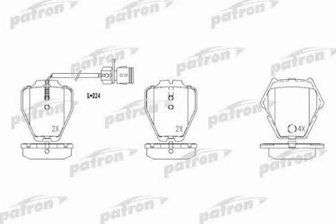 Patron PBP1710 - Комплект спирачно феродо, дискови спирачки vvparts.bg