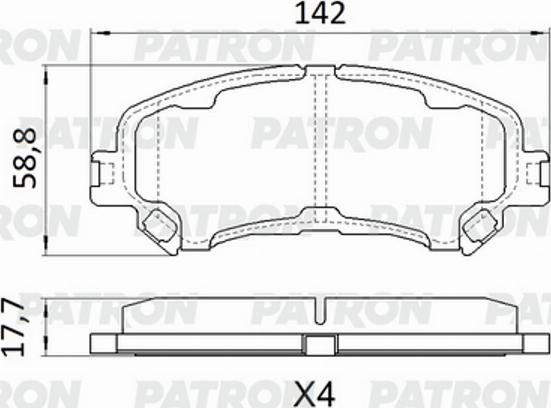 Patron PBP246 - Комплект спирачно феродо, дискови спирачки vvparts.bg