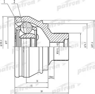 Patron PCV4958 - Каре комплект, полуоска vvparts.bg