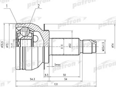 Patron PCV4042 - Каре комплект, полуоска vvparts.bg