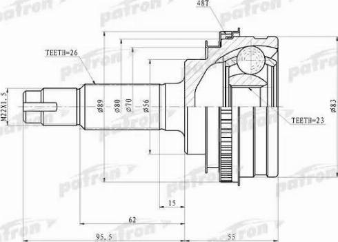 Patron PCV4006 - Каре комплект, полуоска vvparts.bg