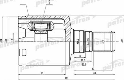 Patron PCV1492 - Каре комплект, полуоска vvparts.bg