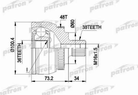 Patron PCV1444 - Каре комплект, полуоска vvparts.bg