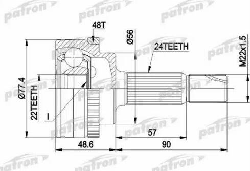 Patron PCV1447 - Каре комплект, полуоска vvparts.bg