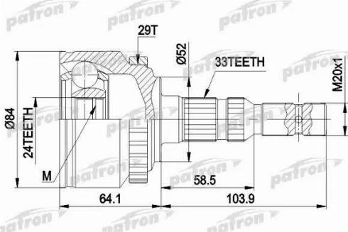 Patron PCV1452 - Каре комплект, полуоска vvparts.bg