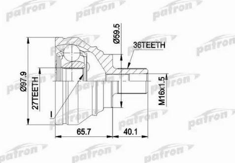 Patron PCV1463 - Каре комплект, полуоска vvparts.bg