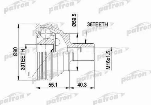 Patron PCV1467 - Каре комплект, полуоска vvparts.bg