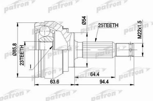 Patron PCV1404 - Каре комплект, полуоска vvparts.bg