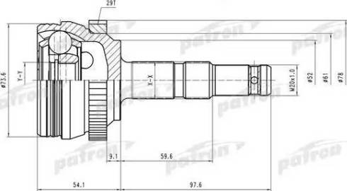 Patron PCV1400 - Каре комплект, полуоска vvparts.bg