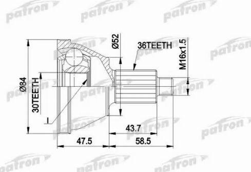 Patron PCV1413 - Каре комплект, полуоска vvparts.bg