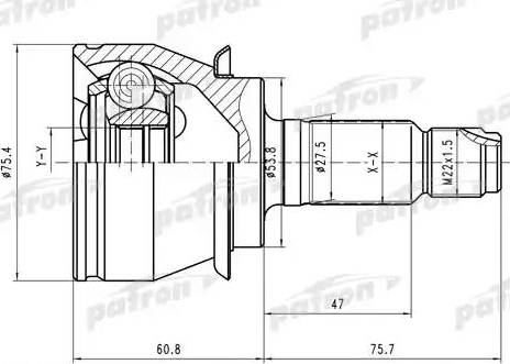 Patron PCV1480 - Каре комплект, полуоска vvparts.bg