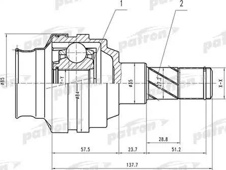 Patron PCV1547 - Каре комплект, полуоска vvparts.bg