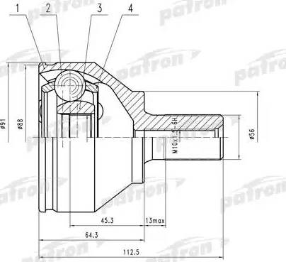 Patron PCV1562 - Каре комплект, полуоска vvparts.bg