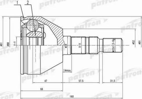 Patron PCV1505 - Каре комплект, полуоска vvparts.bg