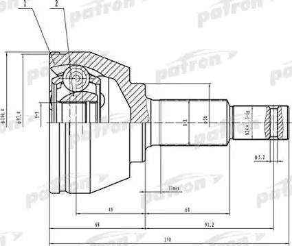 Patron PCV1537 - Каре комплект, полуоска vvparts.bg