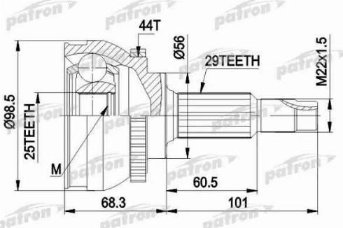 Patron PCV1600 - Каре комплект, полуоска vvparts.bg