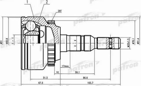 Patron PCV1618 - Каре комплект, полуоска vvparts.bg