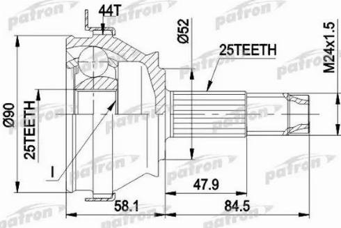 Patron PCV1093 - Каре комплект, полуоска vvparts.bg