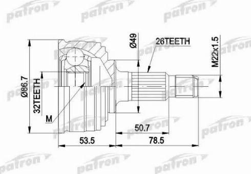 Patron PCV1045 - Каре комплект, полуоска vvparts.bg