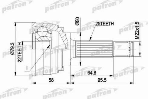 Patron PCV1047 - Каре комплект, полуоска vvparts.bg