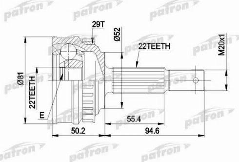 Patron PCV1056 - Каре комплект, полуоска vvparts.bg