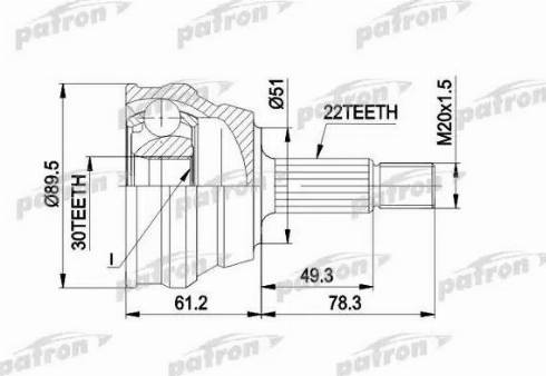 Patron PCV1050 - Каре комплект, полуоска vvparts.bg