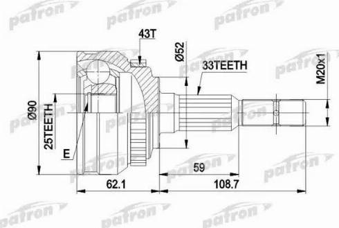 Patron PCV1052 - Каре комплект, полуоска vvparts.bg