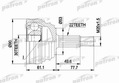 Patron PCV1009 - Каре комплект, полуоска vvparts.bg